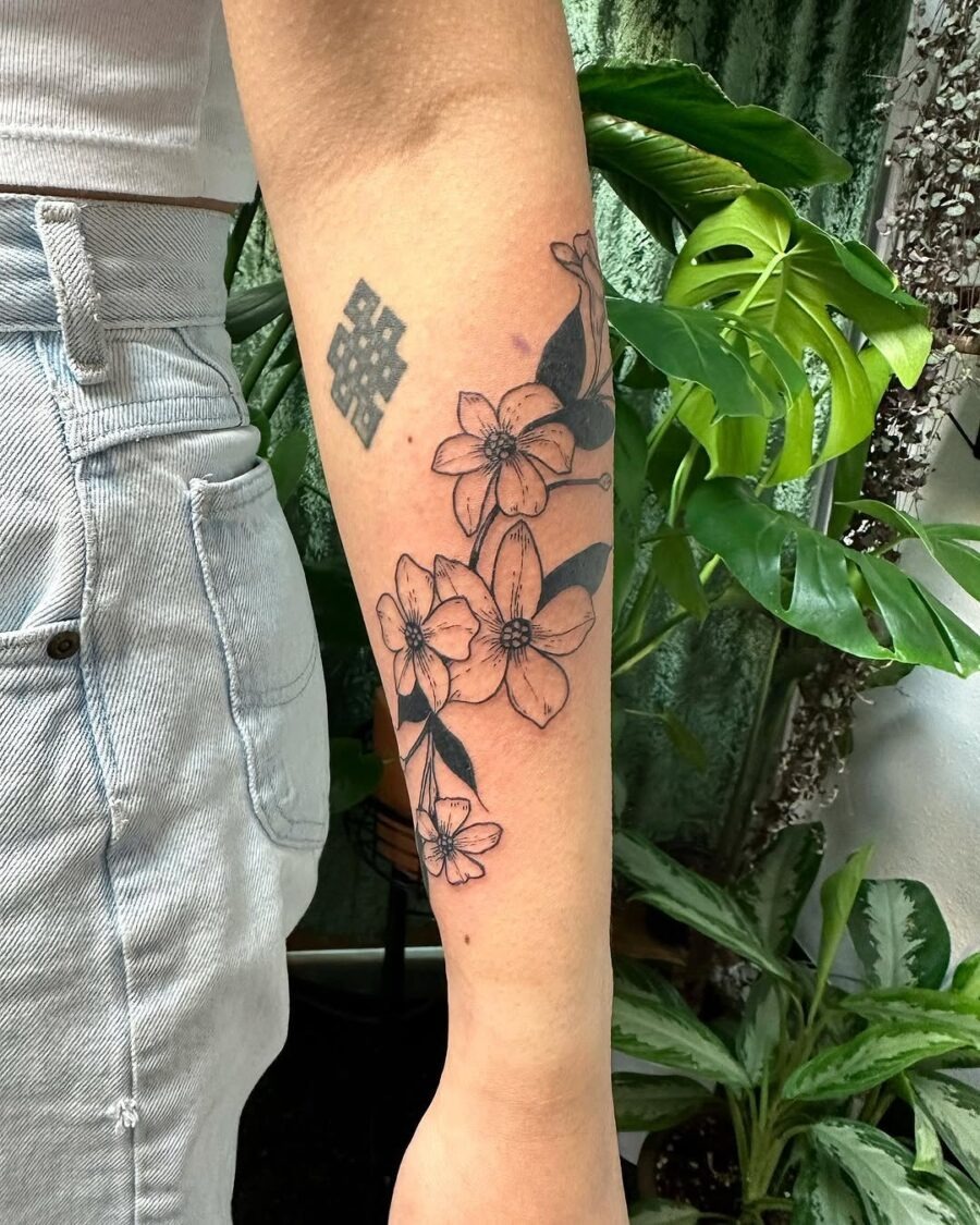 Elegant Sampaguita Floral Tattoo on the Arm Tattoo Design
