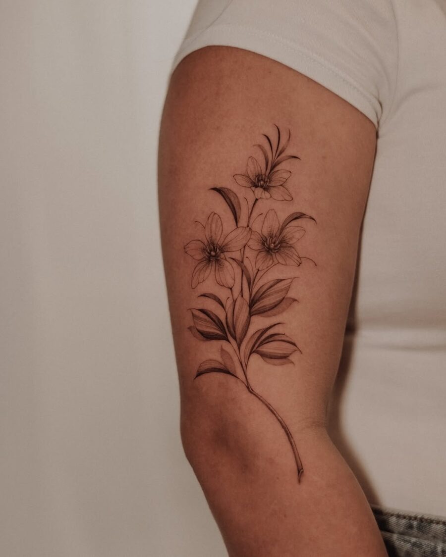 Elegant Sampaguita Flower Tattoo Design on Arm Tattoo Design