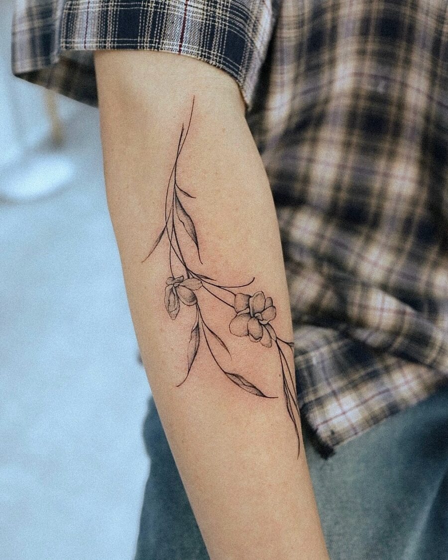 Elegant sampaguita tattoo with delicate floral details Tattoo Design