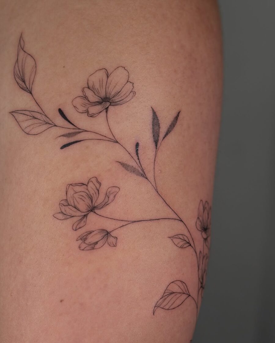 Elegant Sampaguita Tattoo with Delicate Floral Details Tattoo Design
