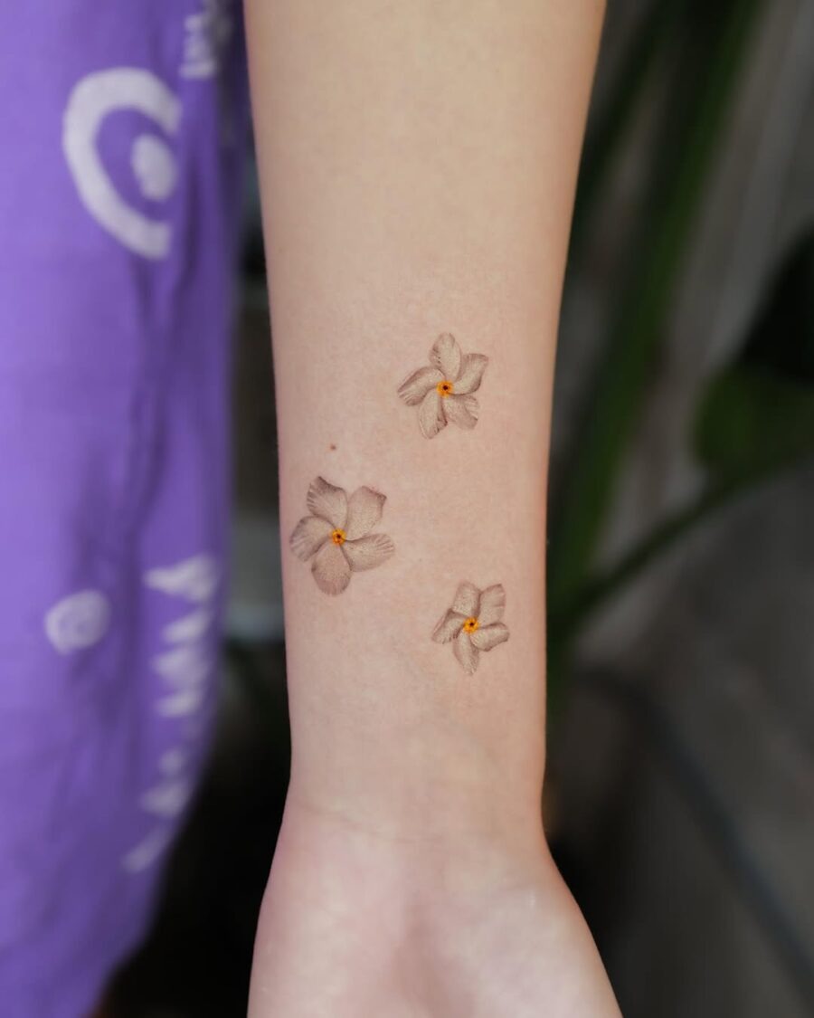 Three Elegant Sampaguita Tattoos on Forearm Tattoo Design