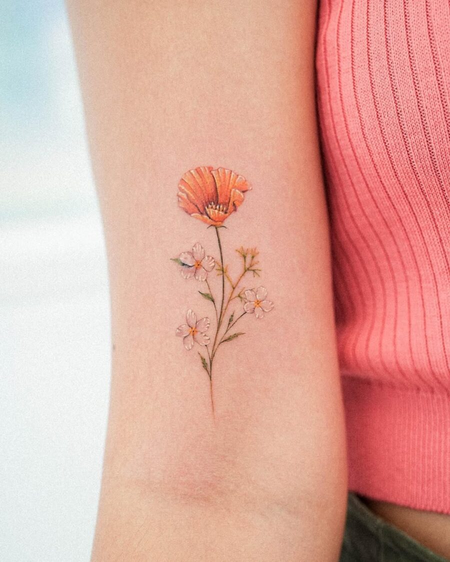 Vibrant sampaguita tattoo captures floral elegance Tattoo Design