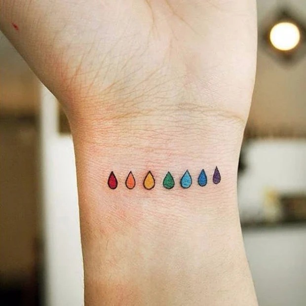 Colorful Drops of Pride Tattoo Design