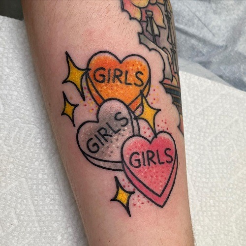 Hearts Celebrating Love Tattoo Design