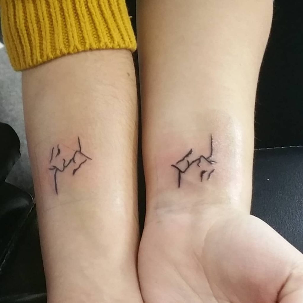 Matching Line Art for Two Tattoo Design