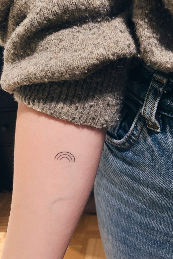 Minimalist Rainbow Arch Tattoo Design