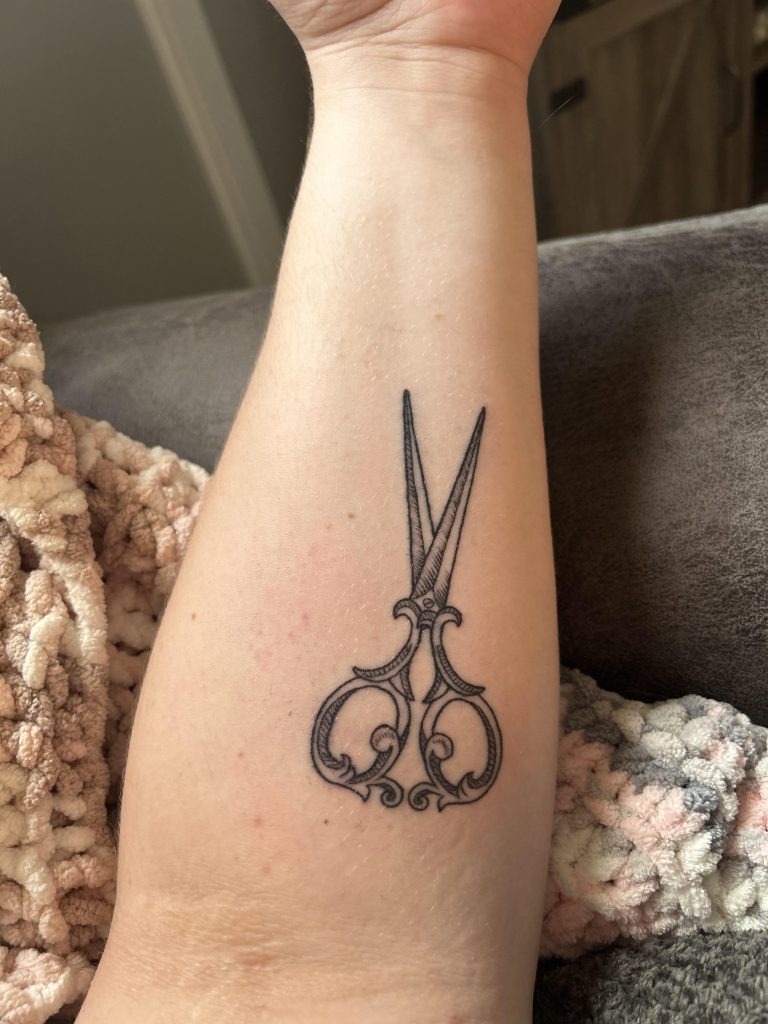 Ornate Scissors as a Symbol of Craft Tattoo Design