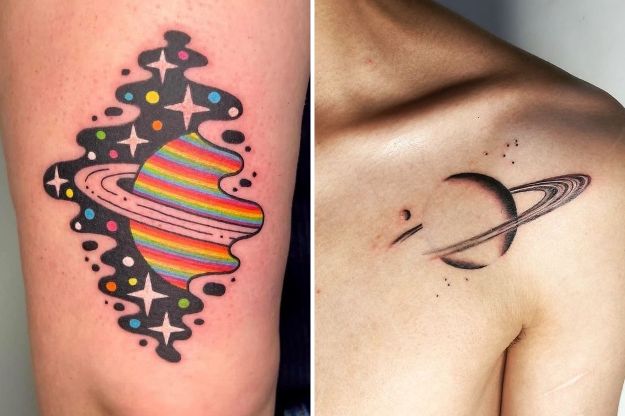 33+ Saturn Tattoo Ideas & Inspiration Featured Lookbook Collage