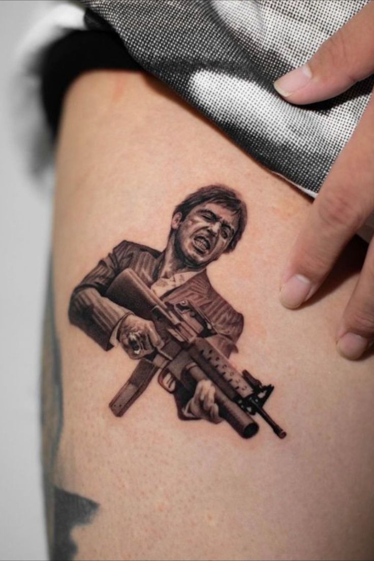 Classic Casino-Night Tony Portrait Tattoo Design