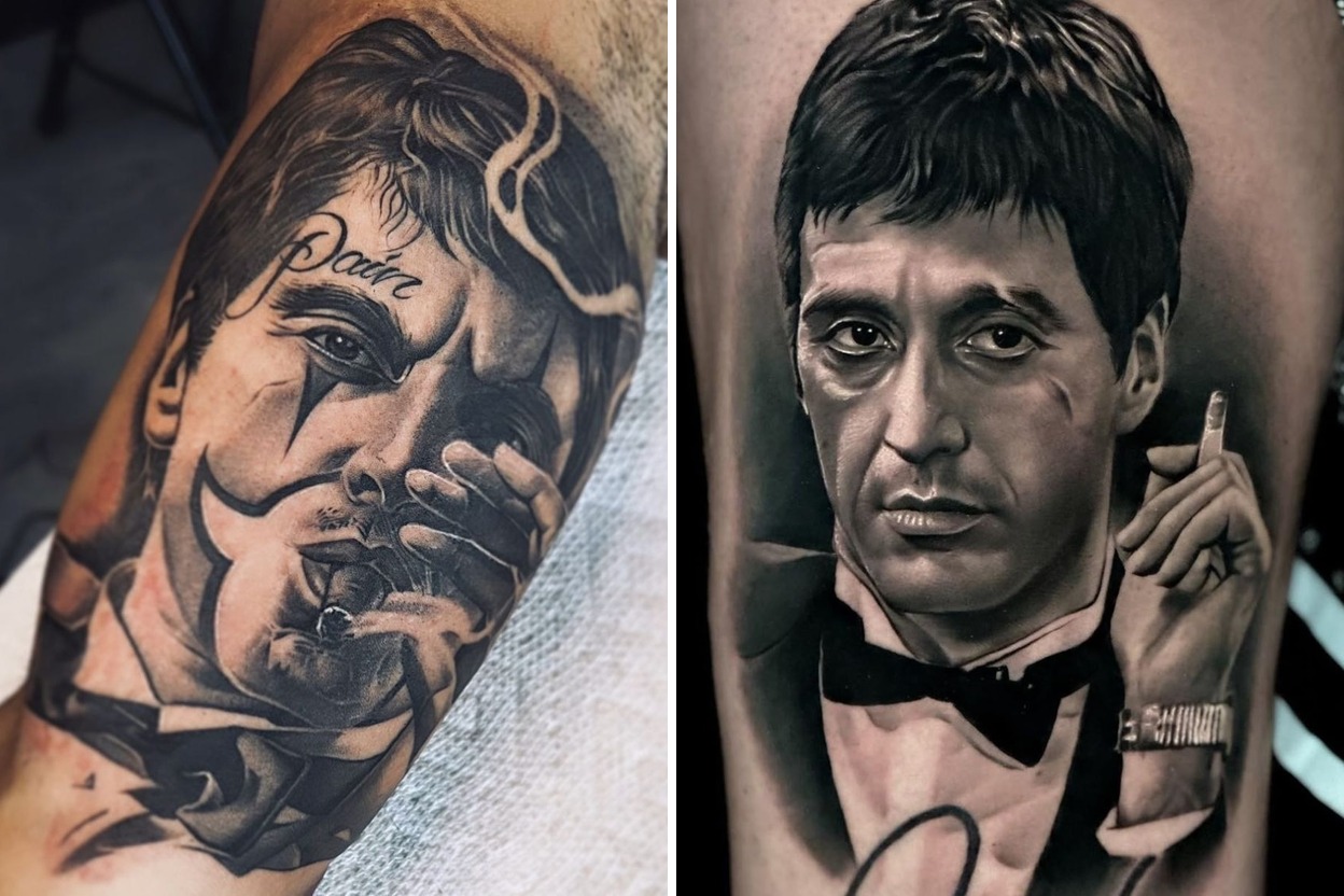 28+ Scarface Tattoo Ideas & Inspiration Featured Lookbook Collage