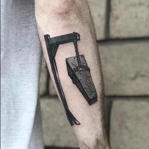 Coffin and Noose Tattoo Design