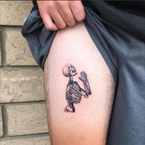 Full-Back Skeletal Masterpiece Tattoo Design