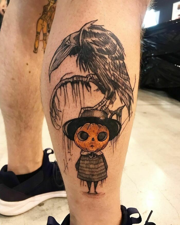 Grim Jester on a Bicycle Tattoo Design