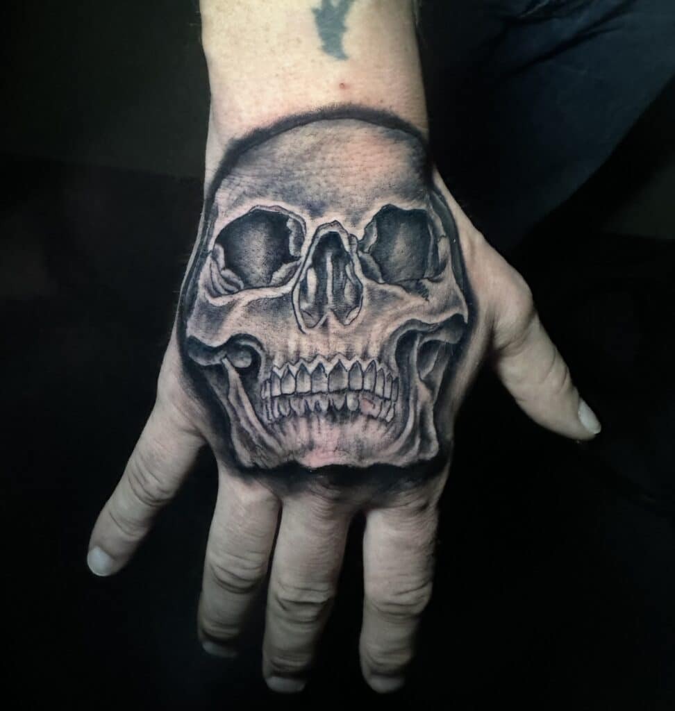 Stitched Horror Face Tattoo Design
