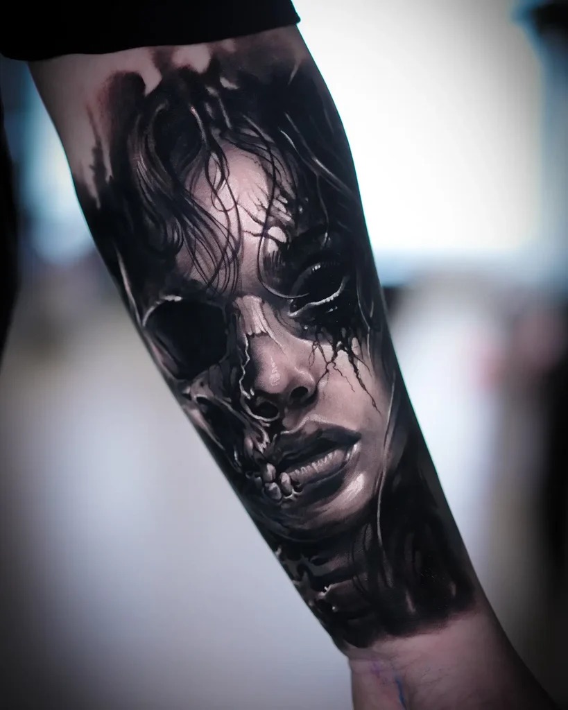 The Haunting Face Tattoo Design