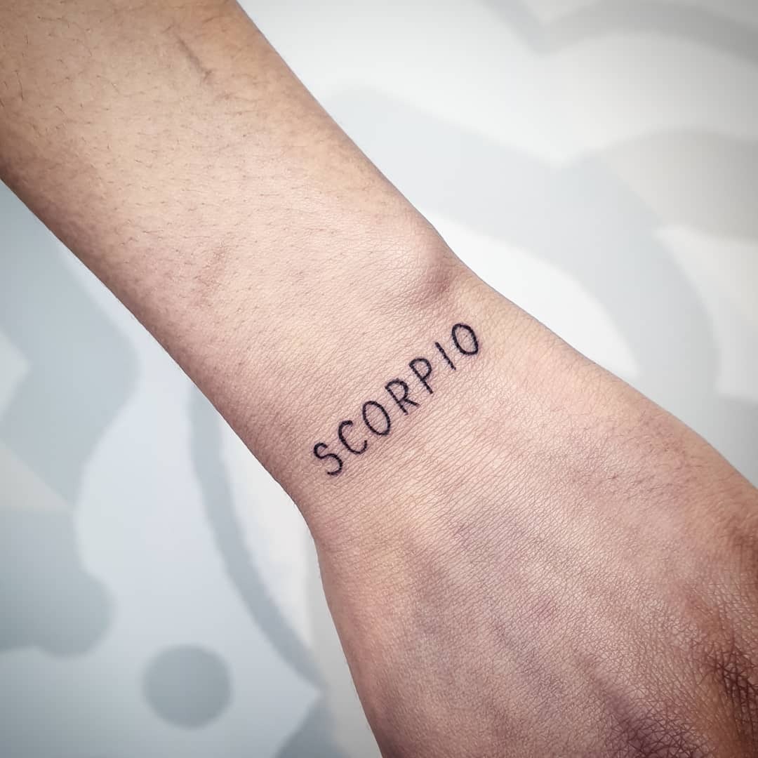 Minimalist Scorpio Tattoo on Wrist Tattoo Design
