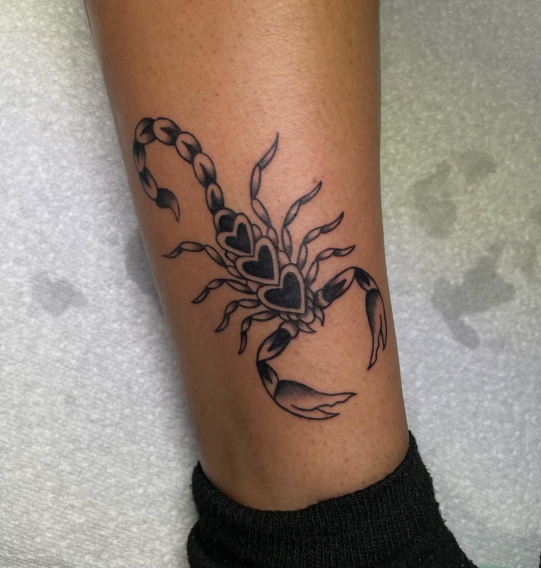 Stunning Scorpio Tattoo with Heart Details Tattoo Design