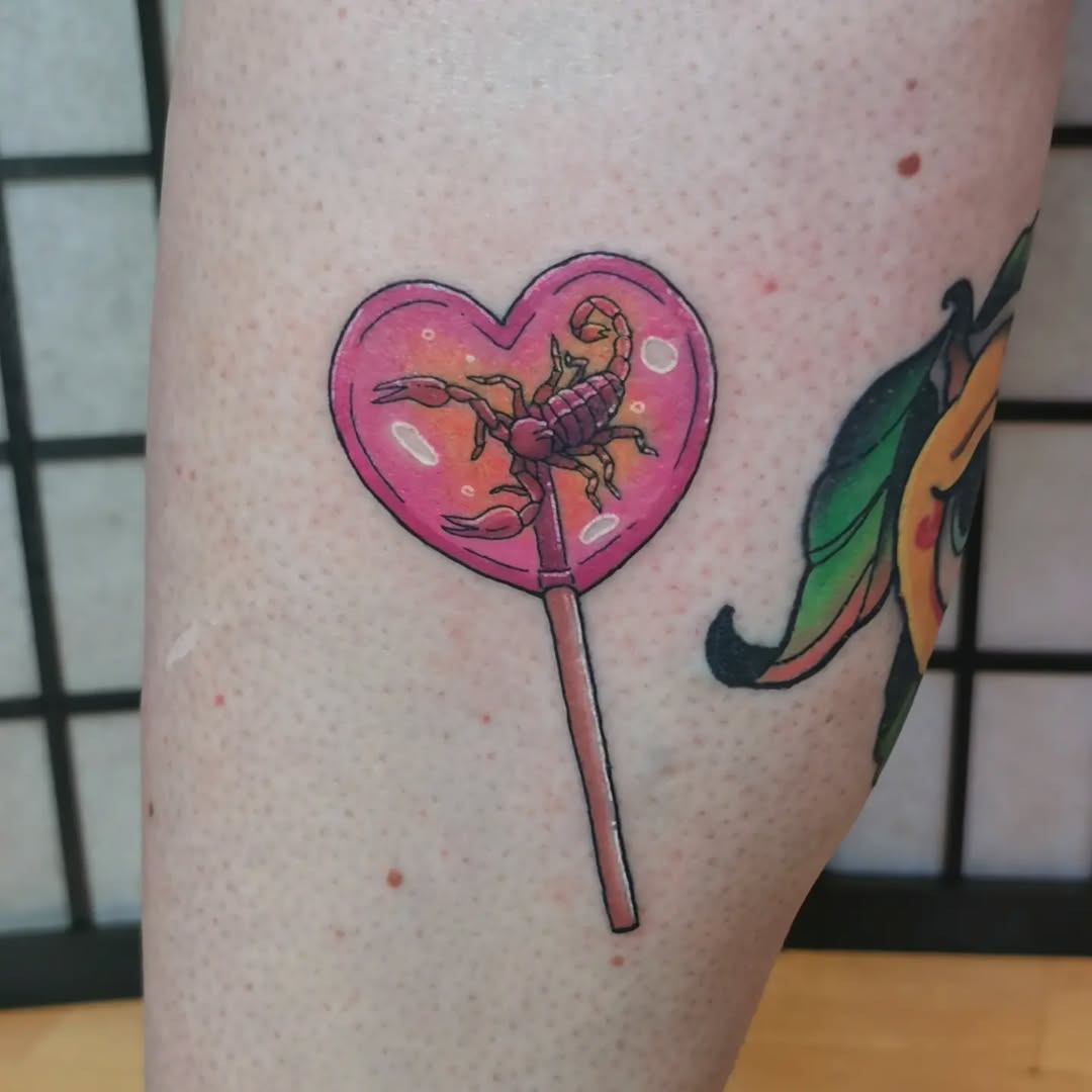 Whimsical Scorpio Tattoo with a Candy Twist Tattoo Design
