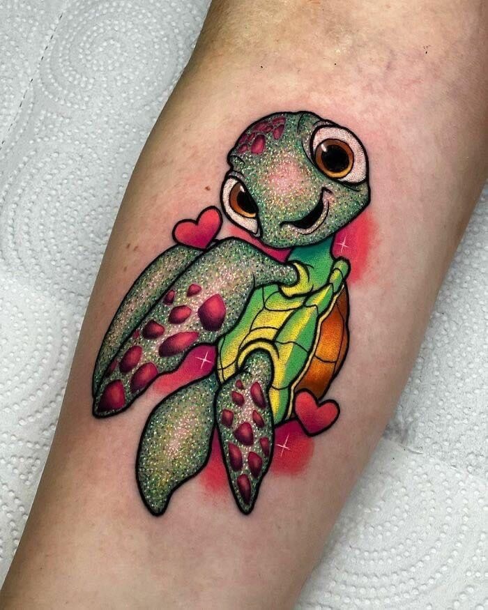 Blue Splash Sea Turtle Tattoo Tattoo Design