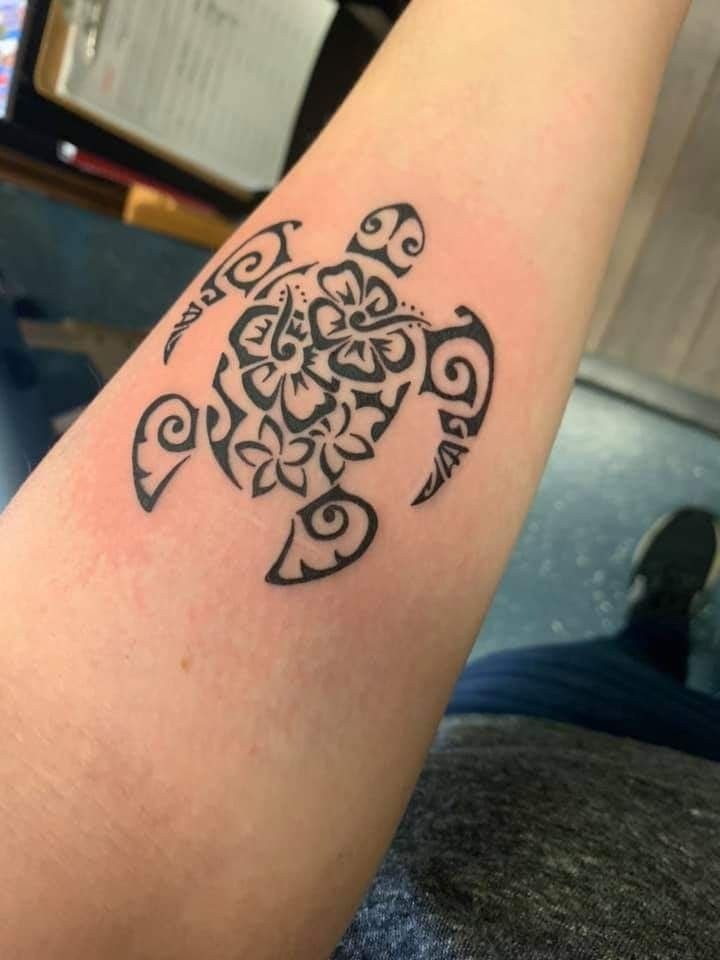 Floral Shell Sea Turtle Tattoo Tattoo Design