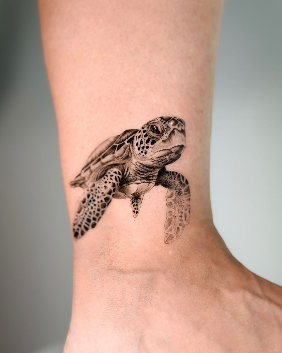 Soft Realism Sea Turtle Tattoo Tattoo Design