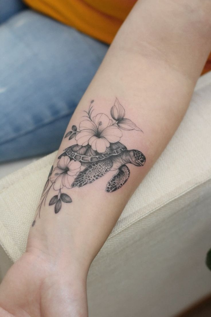 Surfacing Sea Turtle Tattoo Tattoo Design