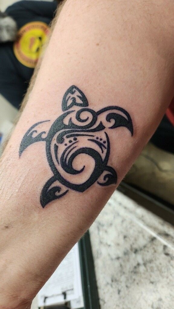 Tribal Floral Sea Turtle Tattoo Tattoo Design