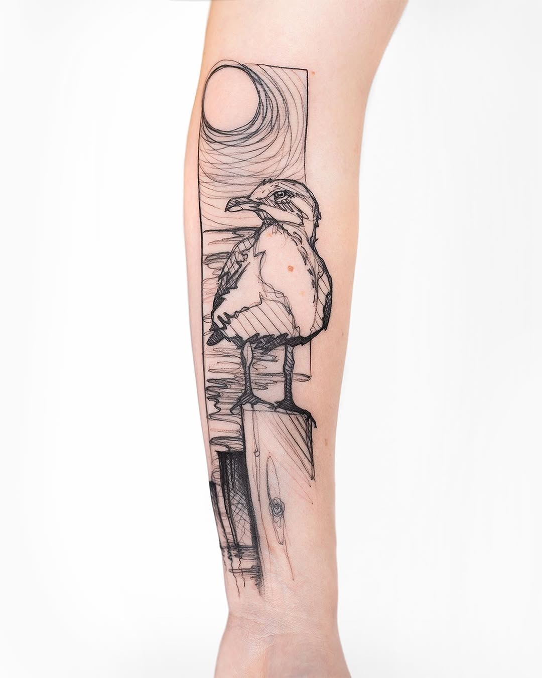 Elegant seagull tattoo with minimalist design Tattoo Design