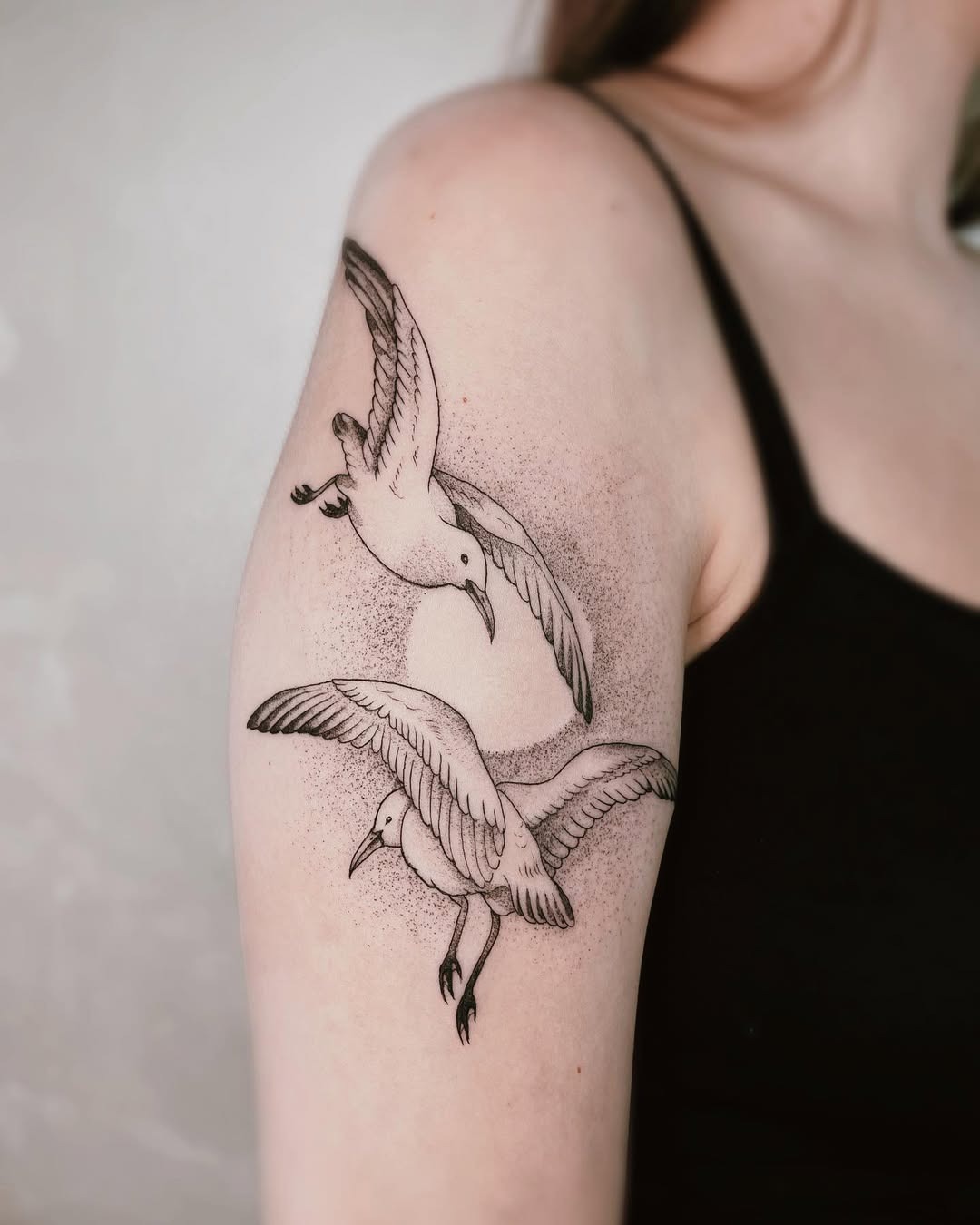 Stylish seagull tattoos with a carefree vibe. Tattoo Design
