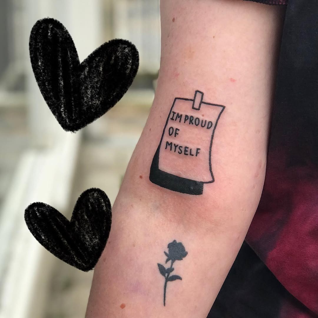 Empowering self-love tattoo showcasing pride and beauty Tattoo Design