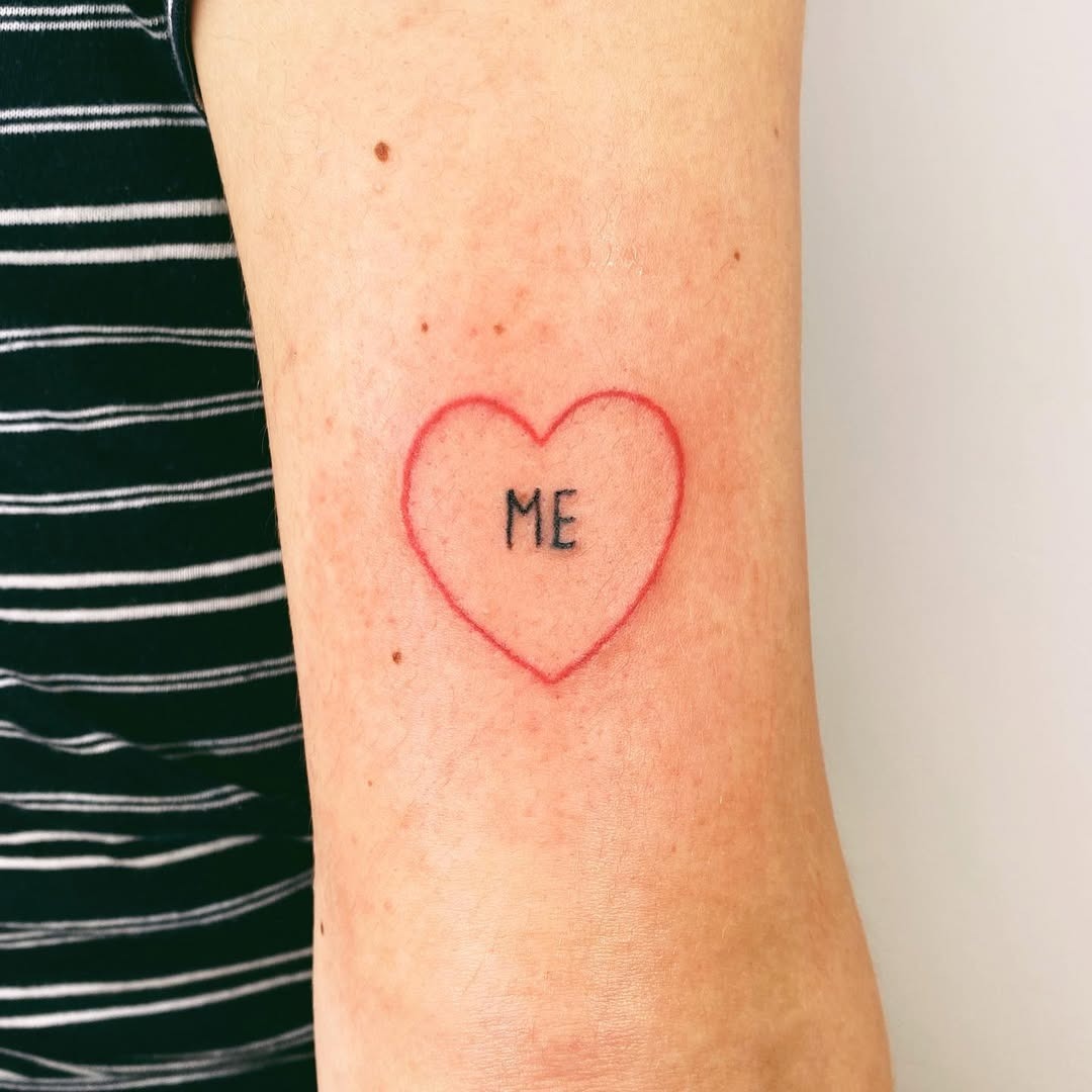 Heart tattoo symbolizing self-love and identity Tattoo Design