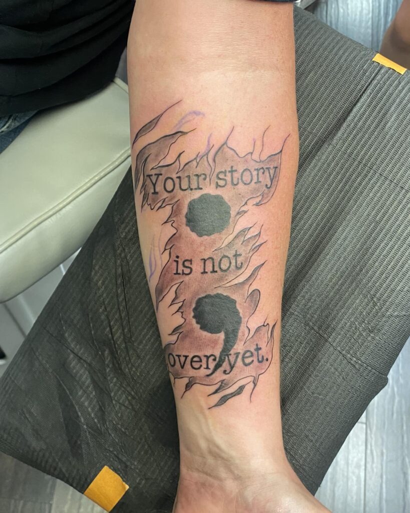 Alive Semi-Colon Tattoo Tattoo Design