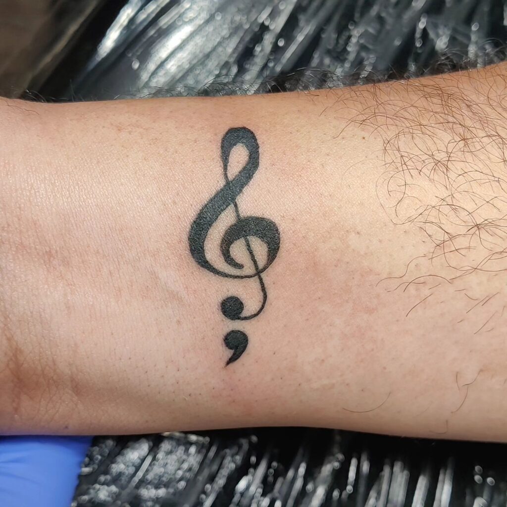 Anchor Semi-Colon Wrist Tattoo Tattoo Design