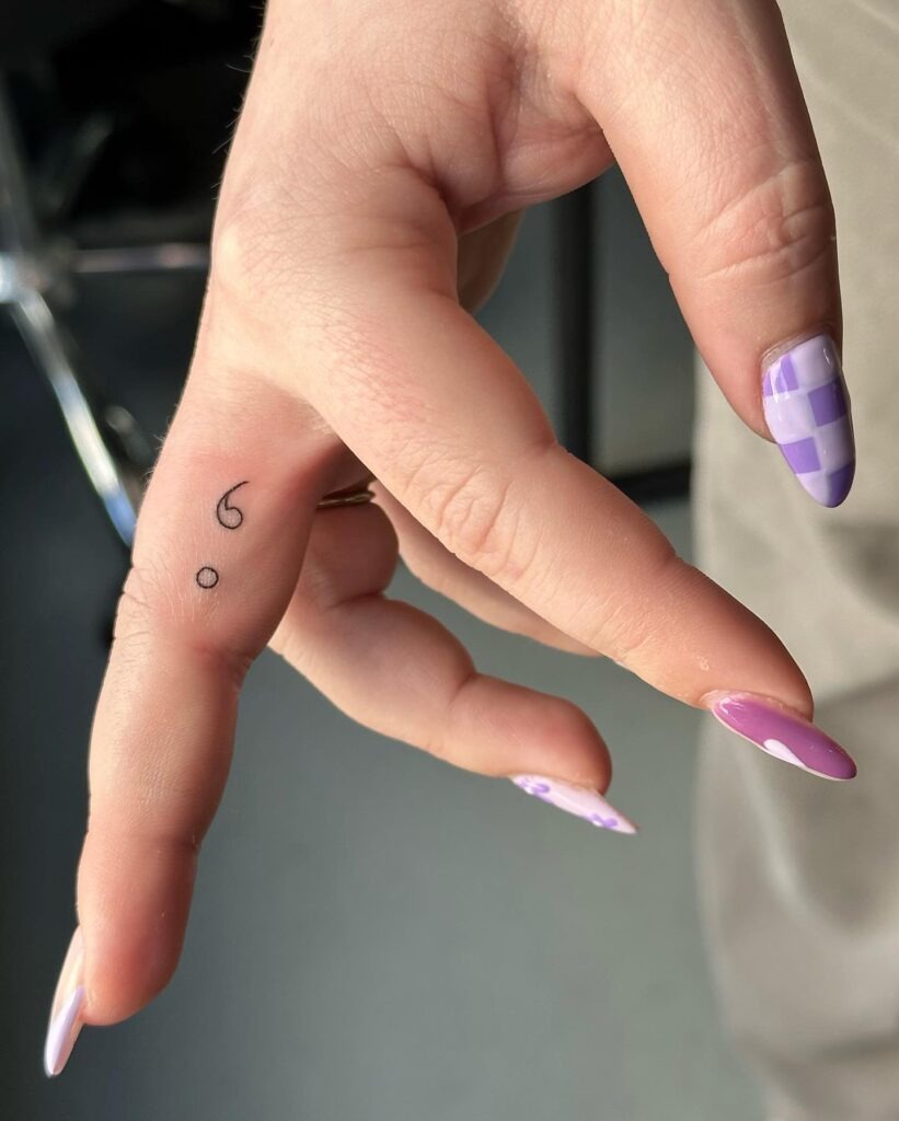 Behind the Ear Semi-Colon Tattoo Tattoo Design