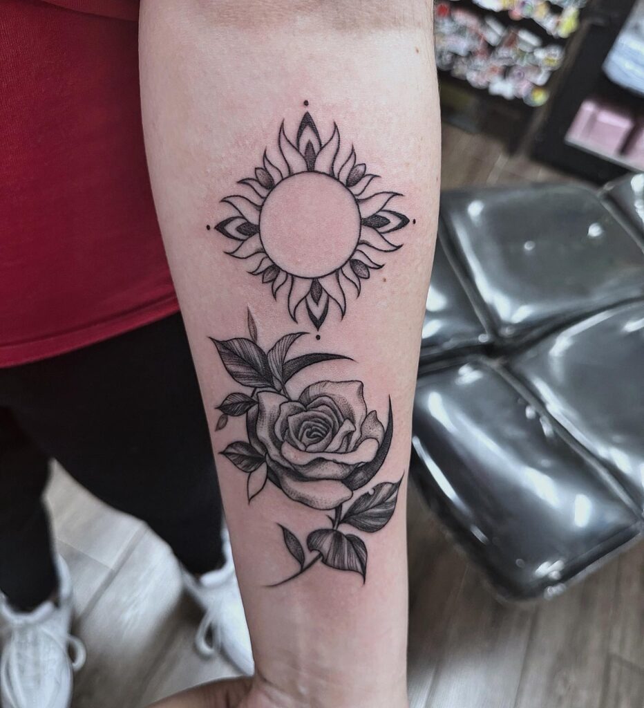 Birds and Moon Semi-Colon Tattoo Tattoo Design