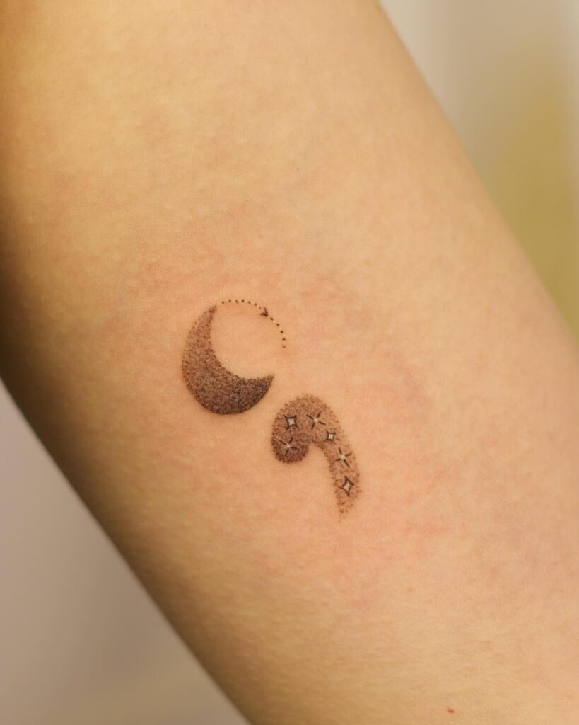 Butterfly Semi-Colon Tattoo Tattoo Design