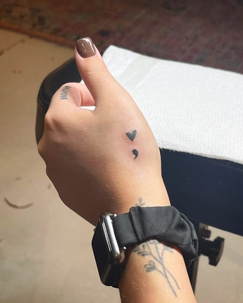 Exploding Butterfly Semi-Colon Tattoo Tattoo Design