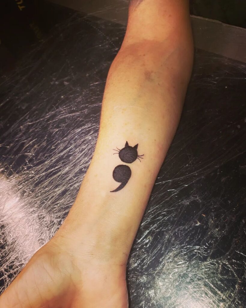 Heart and Semi-Colon Wrist Tattoos Tattoo Design