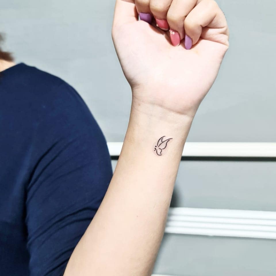 Monarch Butterfly Semi-Colon Tattoo Tattoo Design
