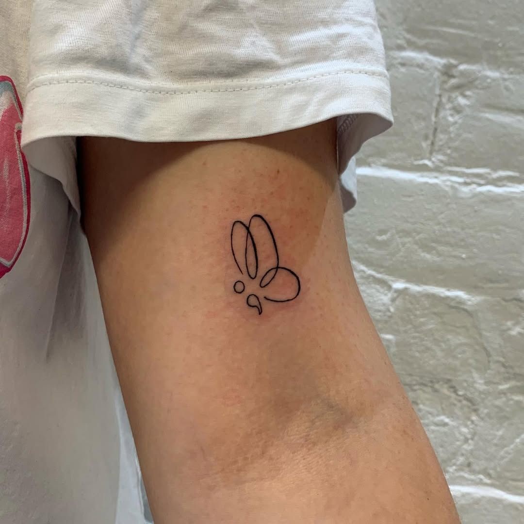 Minimalist Semicolon Butterfly Tattoo Design Tattoo Design