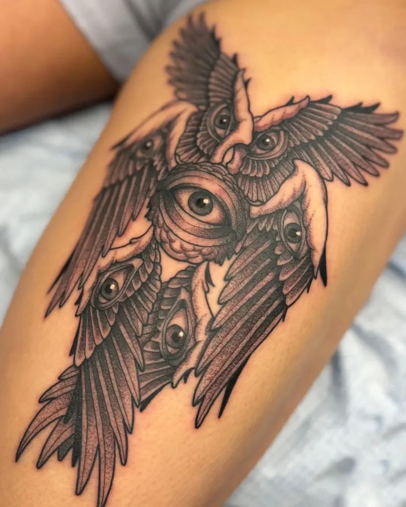 Detailed Seraphim Starburst Tattoo Design