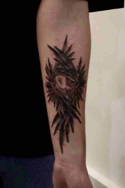 Seraphic Eye and Wings with Stellar Accents Tattoo Design