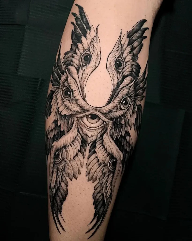 Winged Eye Mandala Design Tattoo Design