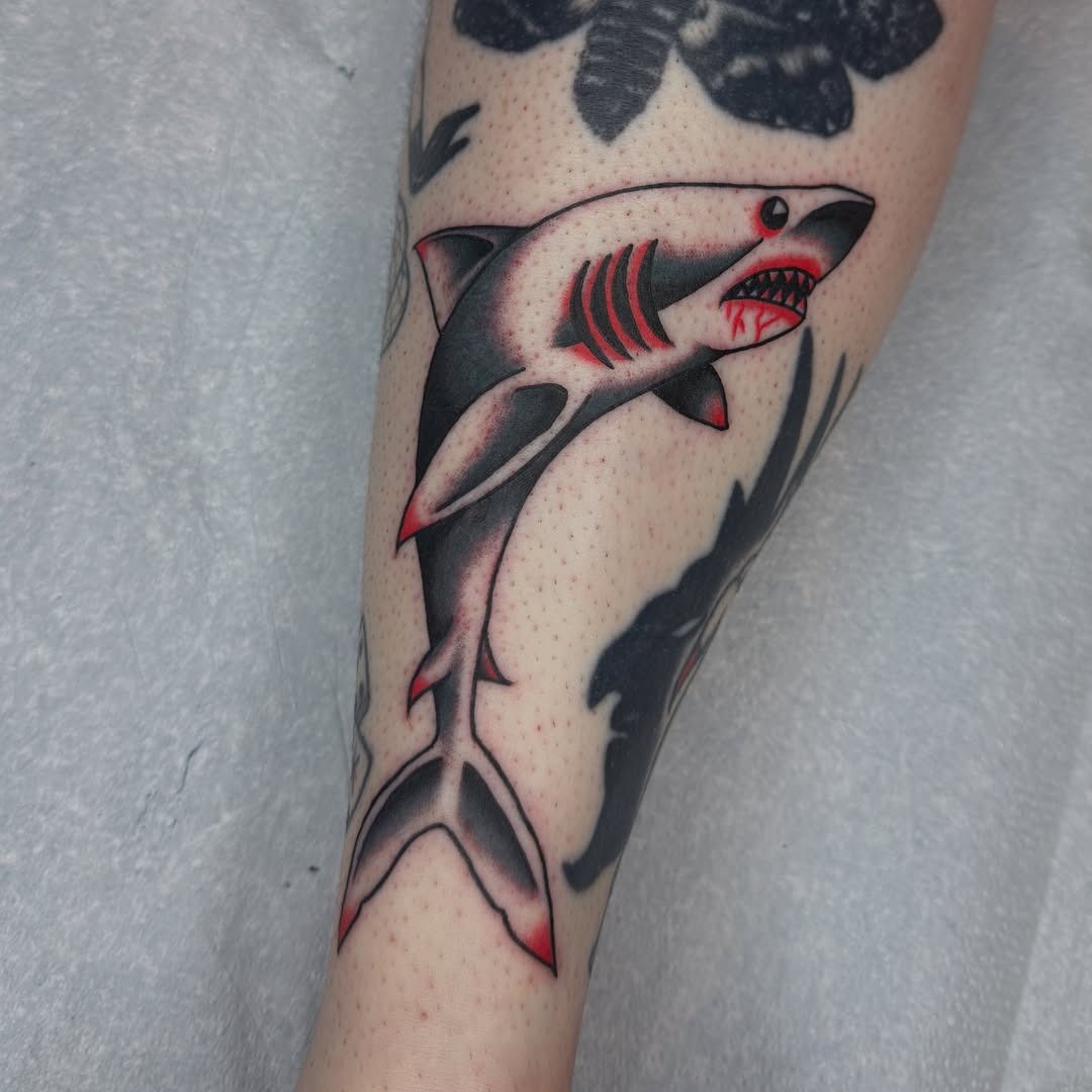 Bold shark design on forearm tattoo Tattoo Design
