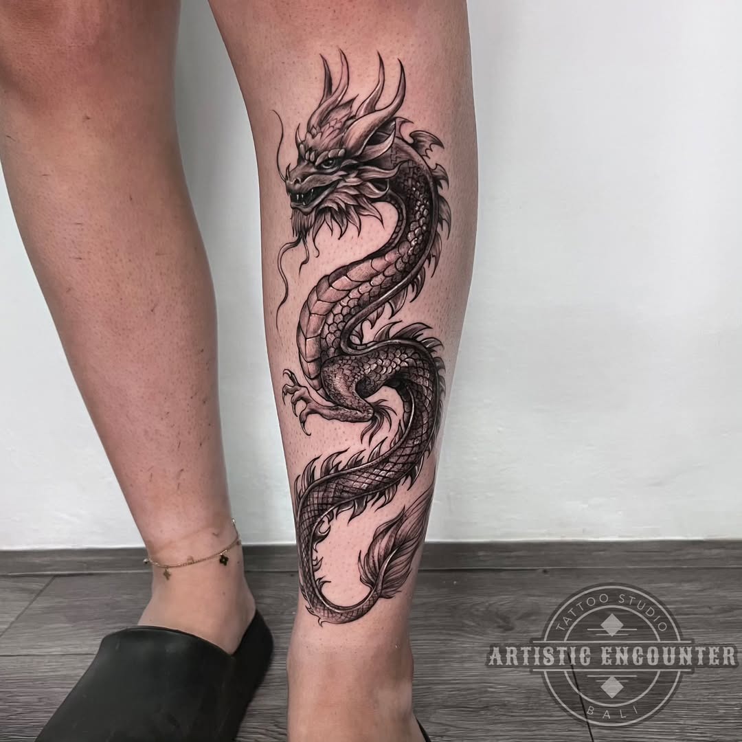 Bold dragon tattoo showcasing intricate detailing Tattoo Design