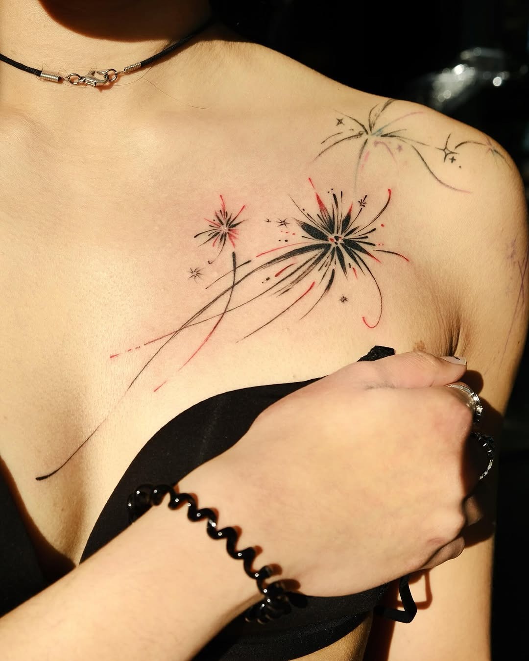 Colorful shooting star tattoo with dynamic motion Tattoo Design