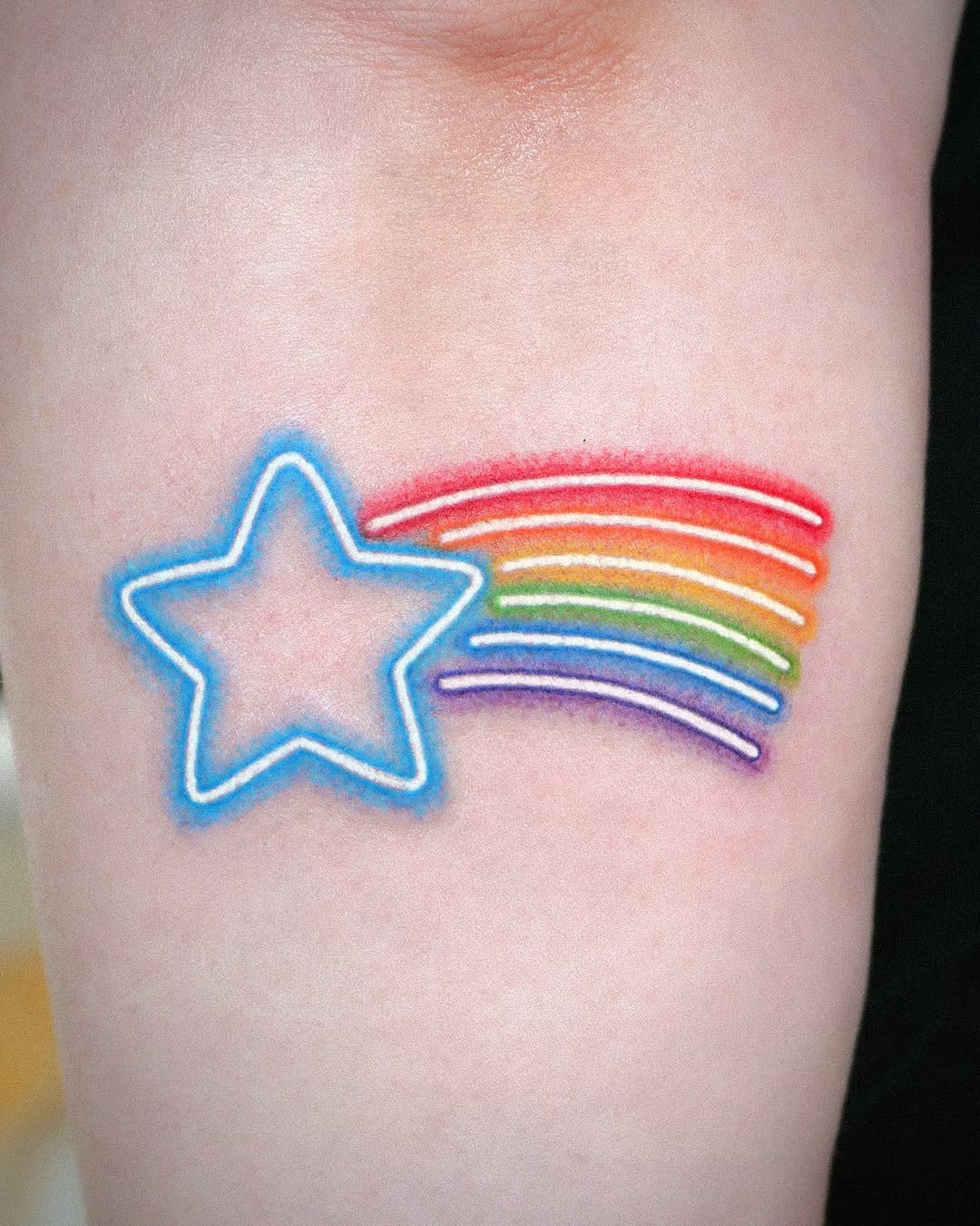 Stunning shooting star tattoo with intricate details Tattoo Design