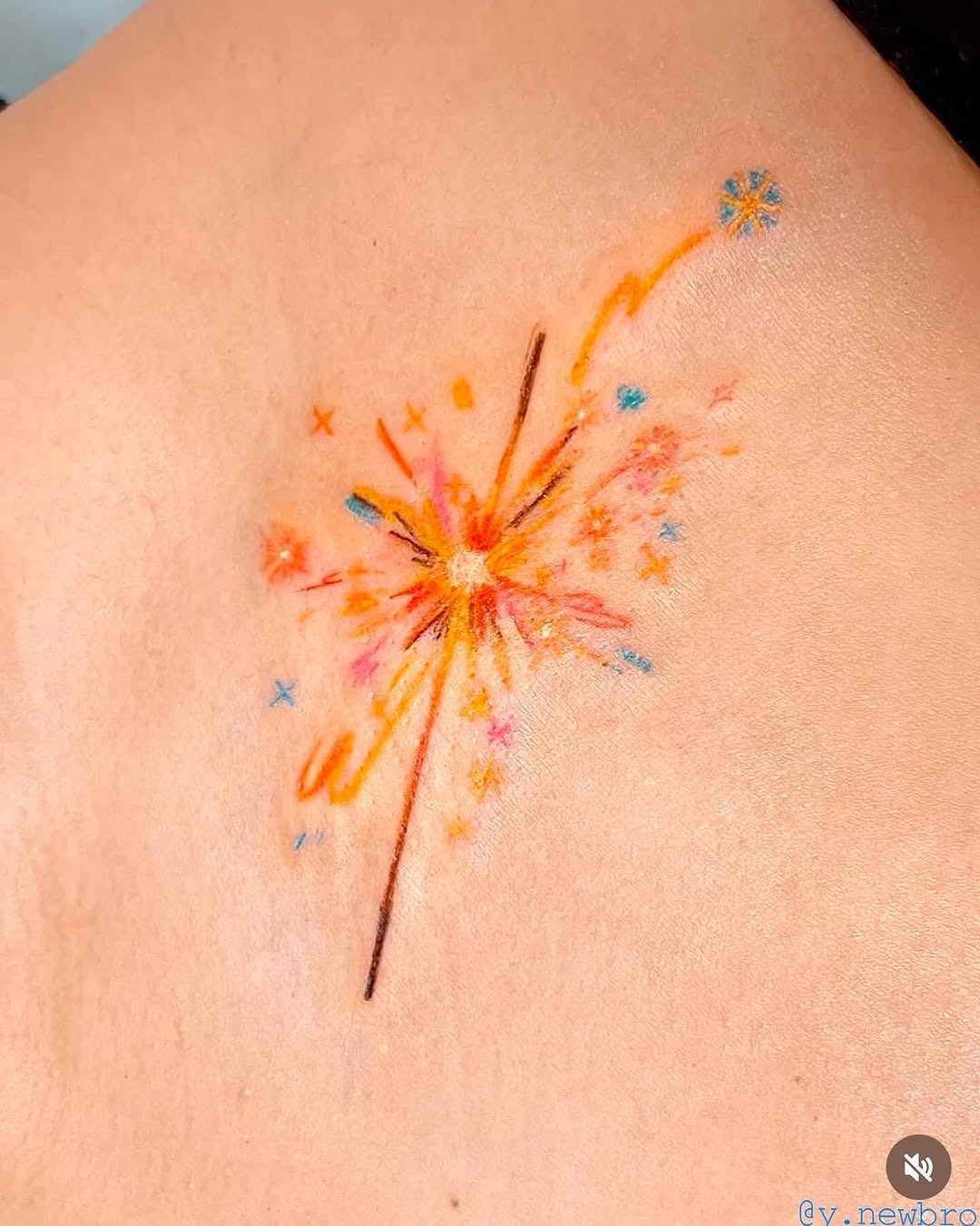 Vibrant shooting star tattoo bursting with color Tattoo Design