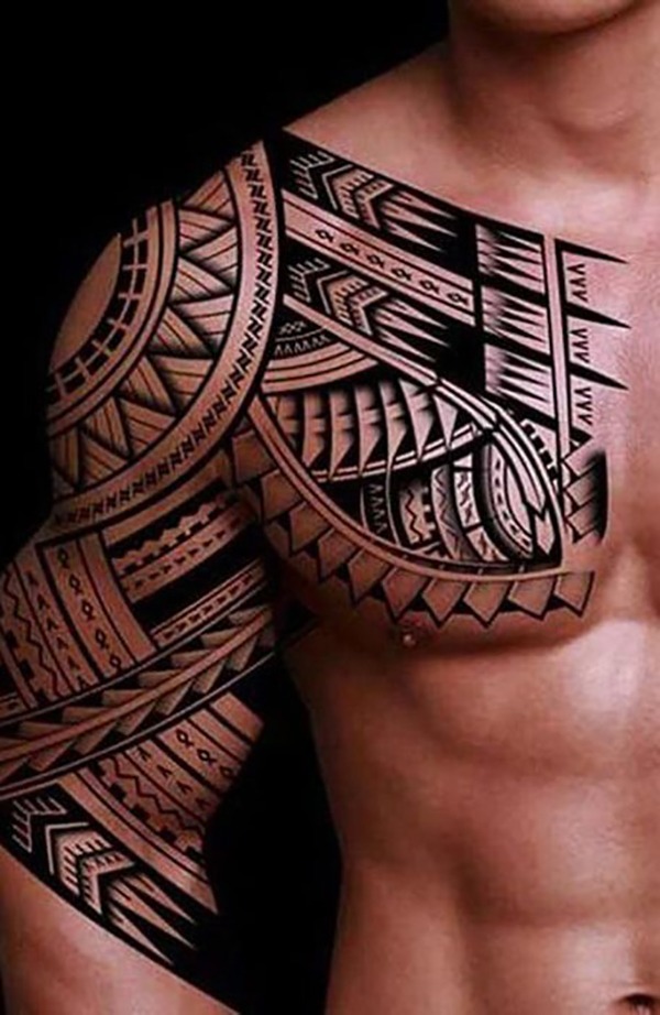 Aztec Inspired Wrapped Line Tribal Shoulder Tattoo Shoulder Tattoo Design