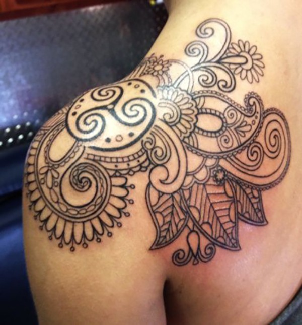 Mandala Inspired Bold Small Shoulder Tattoo Shoulder Tattoo Design